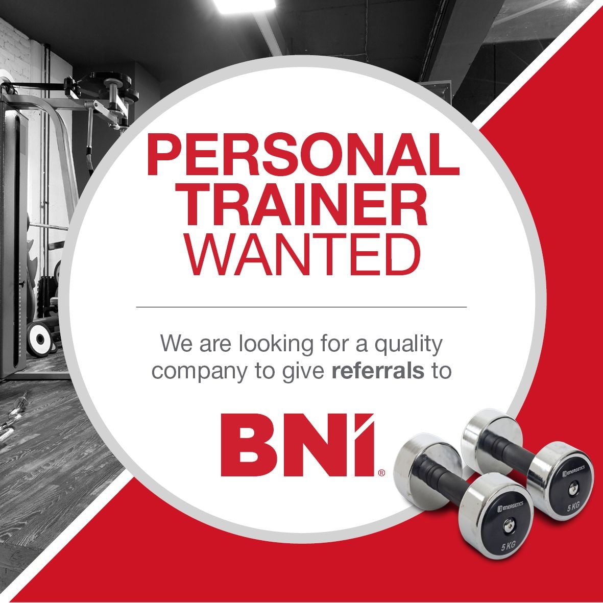 We're looking for a Personal Trainer to give referrals to We're looking for a Personal Trainer to give referrals to